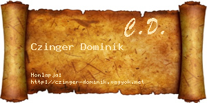Czinger Dominik névjegykártya